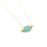 Chalcedony Gemstone Necklace - Gemstone Gold Necklace