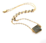 Labradorite Gemstone Necklace - Gold Necklace - 14k Gold Filled Necklace