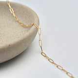 Tiny Gold Paperclip Chain Necklace