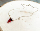Red Quart Wire Wrapped 14k Gold Filled Necklace