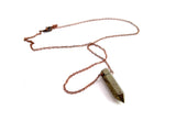 Pyrite Bullet Wire Wrapped Copper Necklace