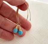 Turquoise Drop 14k Gold Filled Earrings