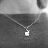 French Bulldog Necklace Small Sterling Pet Heart Pendant