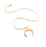 Simple Crescent Moon Pendant Necklace - Moon Necklace - Silver Gold Rose Gold - Gift for Her