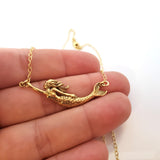Mermaid Connector Charm Necklace - Dainty 14k Gold Filled Jewelry