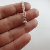 Tiny Apple Charm - Sterling Silver Necklace