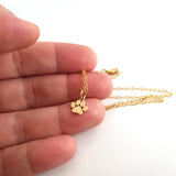 Paw Print Gold Charm Necklace - Dainty 14k Gold Filled Jewelry