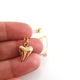Shark Tooth Gold Charm Necklace - Dainty 14k Gold Filled Jewelry