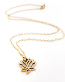 Lotus Flower Charm- Dainty 14k Gold Filled Jewelry