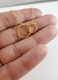Two Circles of Life Charm - 14k Gold Filled Necklace
