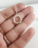 Sun Eclipse Charm Necklace - Sterling Silver Jewelry