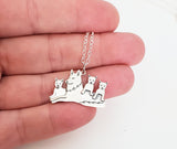 Mama Wolf and Pubs Charm Sterling Silver Necklace
