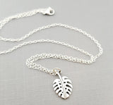 Monstera Delicioso Plant Addict Sterling Silver Necklace - Gift for Her