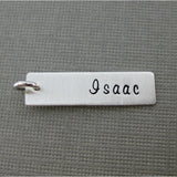 Add a Hand Stamped Name or a Date Charm -  Long Rectangle Tag
