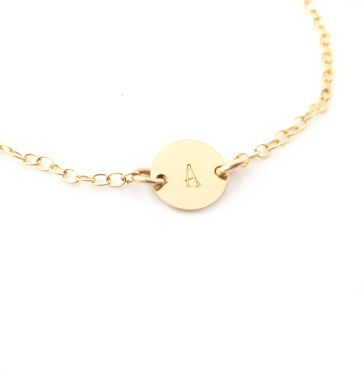 Monogram Bracelet with Large Chain, Toggle Bracelet (Order Your Initials) -  14K Gold Filled, Sterling Silver, Yellow Gold Or Rose Gold