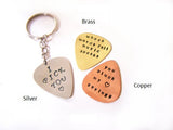 Hand Stamped I Pick You Brass Guitar Pick / Gift for Him