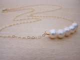 Freshwater Pearl Gold Filled Bar Necklace
