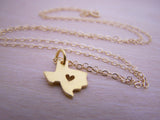 Texas State 14k Gold Filled Necklace