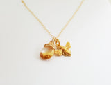 Bee and Citrine Honey Drop Necklace