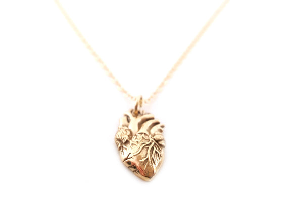 Anatomical Heart 14k Gold Filled Necklace