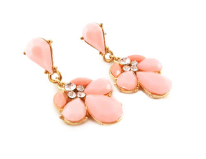 Sparkling Pink Drop Earrings - CZ Earrings