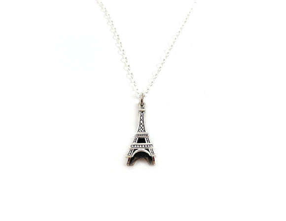 3d sterling silver eiffel tower charm necklace