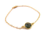 Labradorite Gemstone Gold Filled Chain Dainty Bracelet