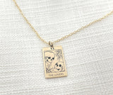 Tarot Card The Lovers Charm - 14k Gold Filled Necklace - Handmade Jewelry
