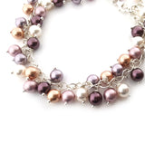 Swarovski Crystal Glass Pearl Cluster Romantic Bracelet