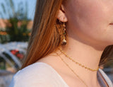 Smokey Topaz and Rainbow Tourmaline Gemstone 14k Gold Filled Earrings