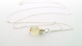 Yellow Citrine Necklace - November Birthstone - Dainty Drop Necklace - Sterling Silver Necklac