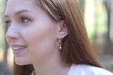 Sweetheart Garnet Drop Earrings - Red and Gold Heart Dainty 14k Gold Filled Earrings