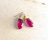 Rubelite Pink Tourmaline Gemstone Earrings