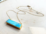 Turquoise Bar Gold Filled Necklace