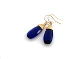 Blue Hydro Quartz 14k Gold Filled Wire Wrapped Earrings