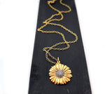 Sunflower Flower Charm Necklace - 14k Gold Filled Necklace - Handmade Jewelry