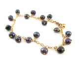 Peacock Freshwater Pearl Gold Filled Chain Dainty Bracelet