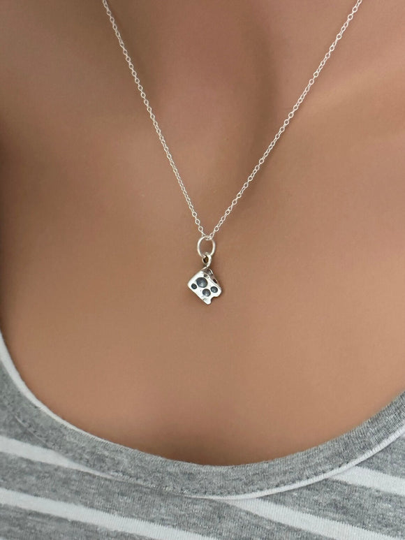 Swiss Cheese Wedge Necklace - Tiny Sterling Silver Cheese