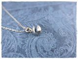 Fortune Cookie Charm Tiny Sterling Silver Necklace