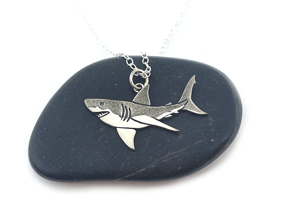Great White Shark Sterling Silver Necklace