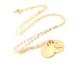 Classic Gold Initial Disc Necklace