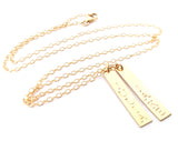 Vertical Gold Bar Name Necklace - 14k Gold Filled Jewelry - Personalized Necklace - Gift For Her