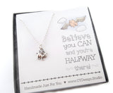 Flying Pig Charm Sterling Silver Necklace