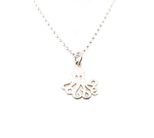 Octopus Charm Sterling Silver Necklace