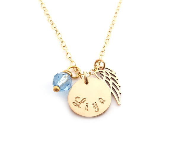 Personalized Name Angel Wing Necklace