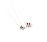 Silver Slide Initial Necklace - Initial Necklace for Her - Alphabet Letter Charm Necklace