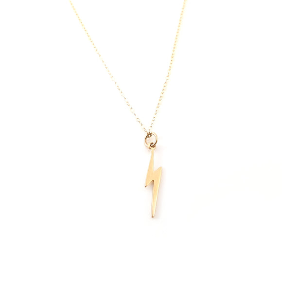 Gold Lightening Bolt Charm 14k Gold Filled Necklace Simple Jewelry - Dainty Gold Necklace - Simple Necklace