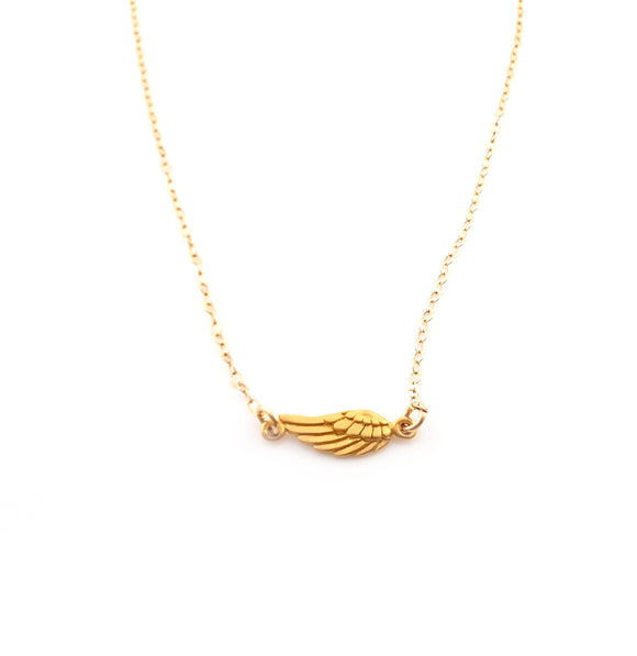 Gold Angel Wing Charm 14k Gold Filled Necklace Simple Jewelry - Dainty Gold Necklace - Simple Necklace