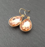October Birthstone Earrings - Tourmaline Crystal Gold Filled Teardrop Earrings - Gift for Her