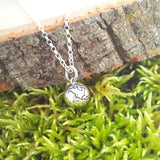 Earth Globe 3D Charm Sterling Silver Necklace